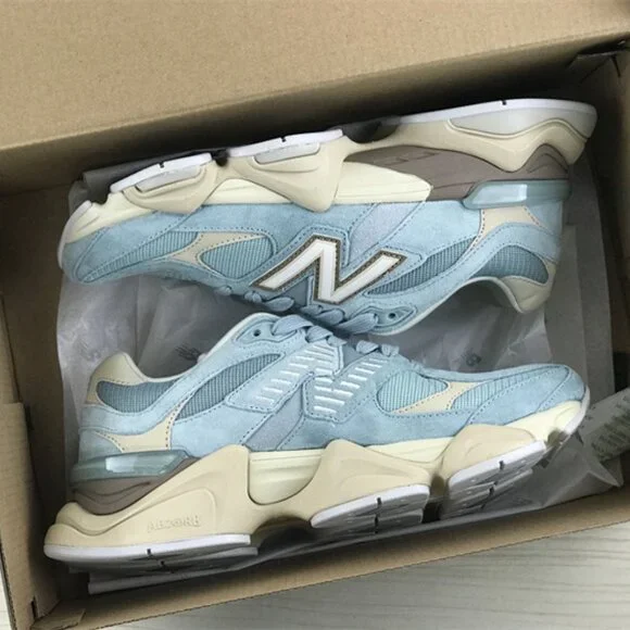 New Balance 9060 Mens Sneakers in Blue Haze and Beige - Picture 4 of 15